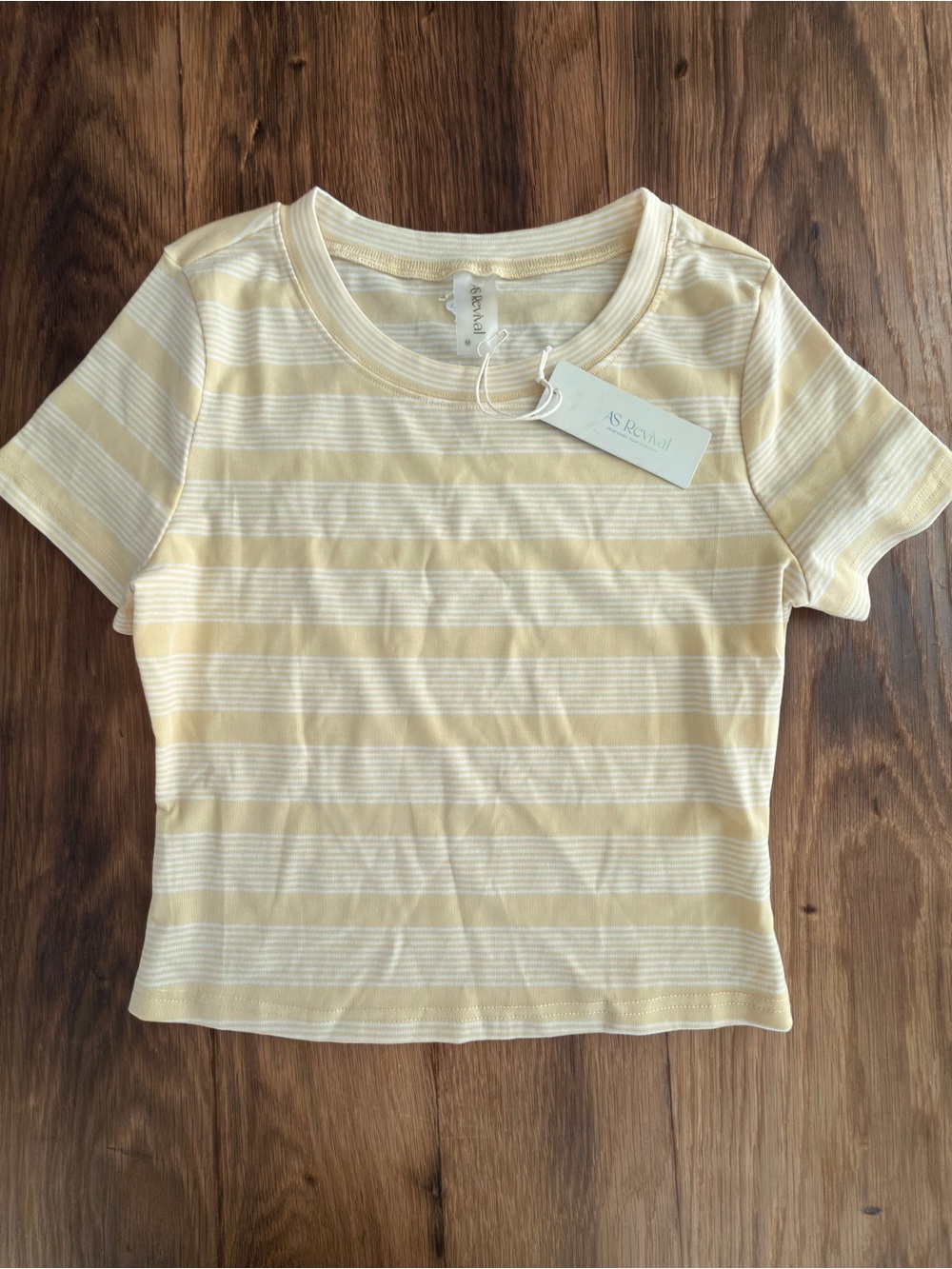 AS Rêveur Yellow & White Striped Short Sleeve Tee